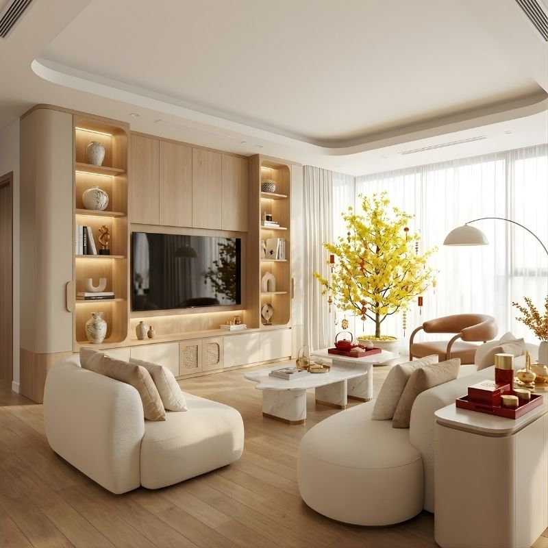 Cải Tạo Phòng Khách Chung Cư Theo Không Gian Mở