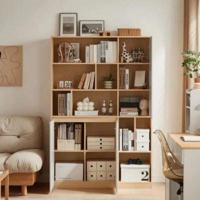 Tủ gỗ trang trí và để sách