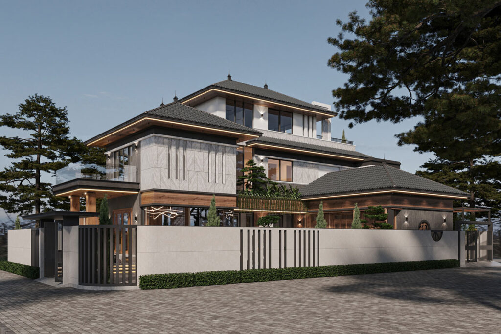 Biệt thự mái Nhật: Vẻ đẹp của sự cân bằng giữa hình khối, ánh sáng và thiên nhiên 14 Biệt Thự Mái Nhật 3